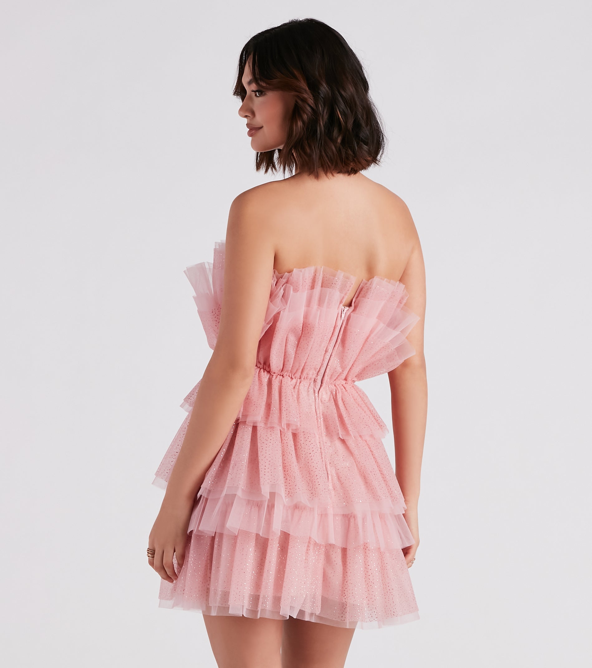 Glitter Tulle Short Party Dress